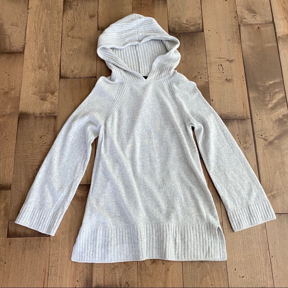 Ann Taylor Wool Pullover Sweater Hoodie Gray M
